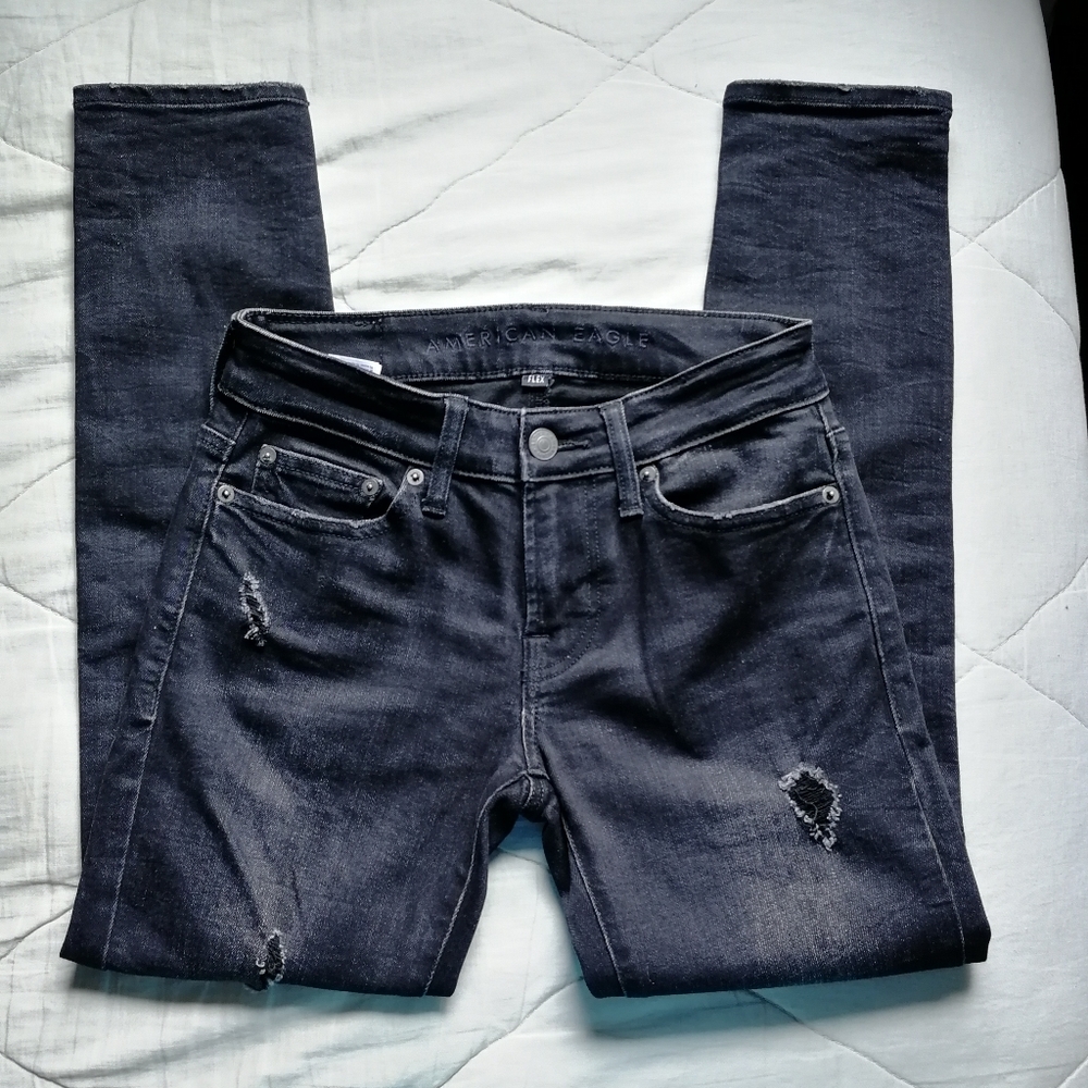 AMERICAN EAGLE Mens Distress Skinny Flex 26x28 - Picture 2 of 11